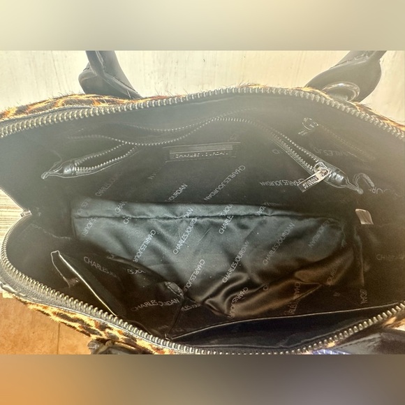 Charles Jourdan Leopard Print Haircalf Satchel Bag – Genuine Leather - Picture 11 of 16